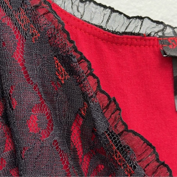 Switchblade Stiletto Red & Black Lace Bodycon Maxi Dress - Picture 8 of 12